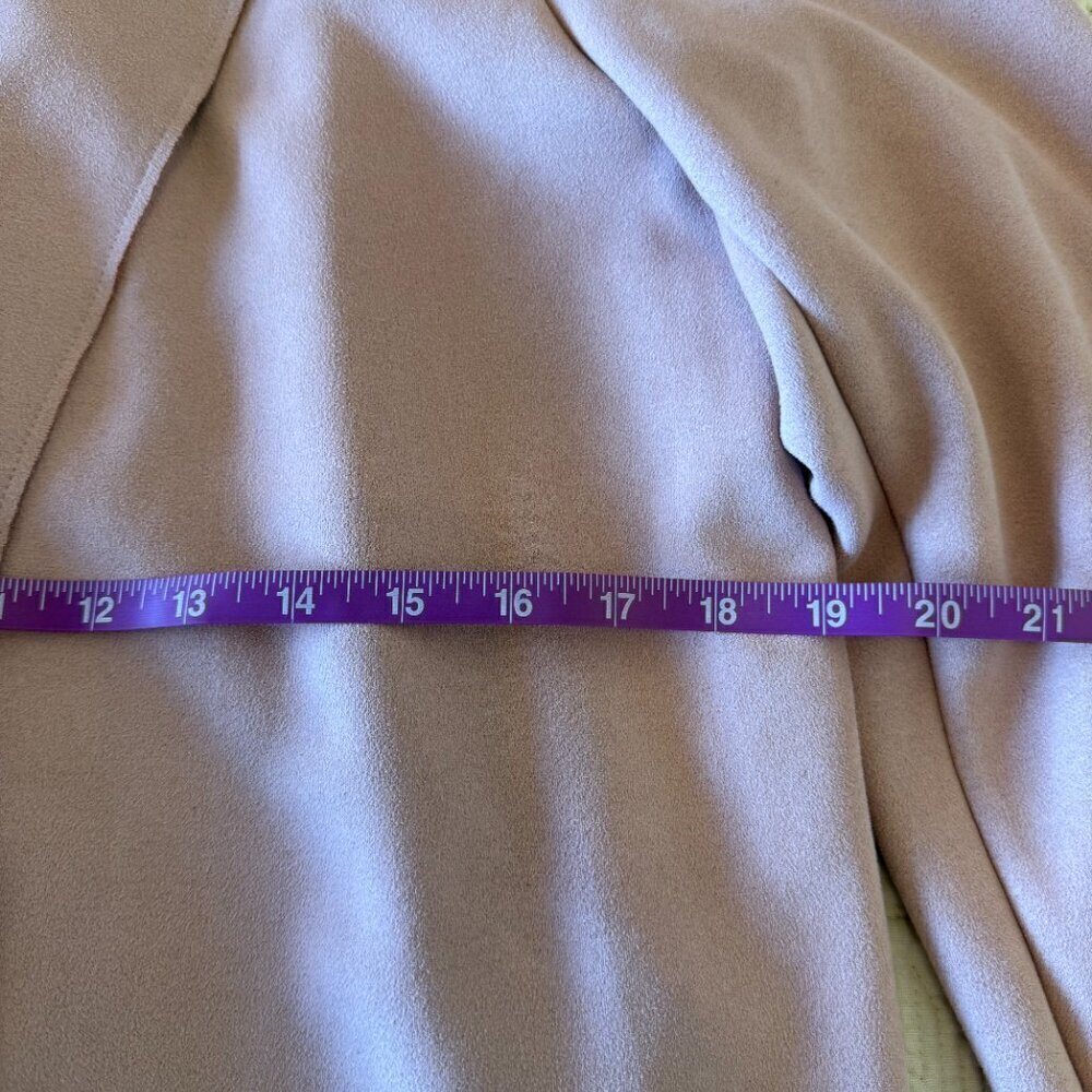 FAUX SUEDE dusty rose pink long open front blazer women's L - Picture 7 of 9